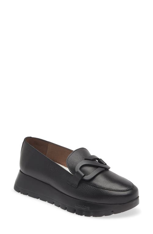 Lug Loafer in Black Tumbled Leather