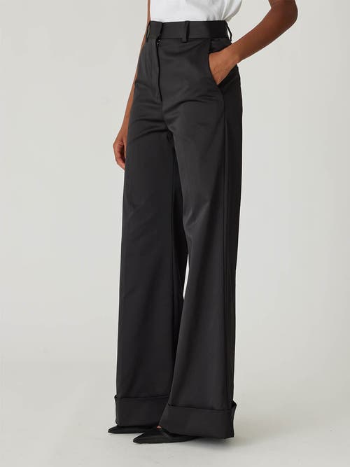 Shop Rebecca Taylor Techy Sateen Wide Leg Pant In Black