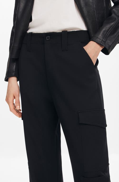 Shop Desigual Volga Straight Leg Cargo Pants In Black