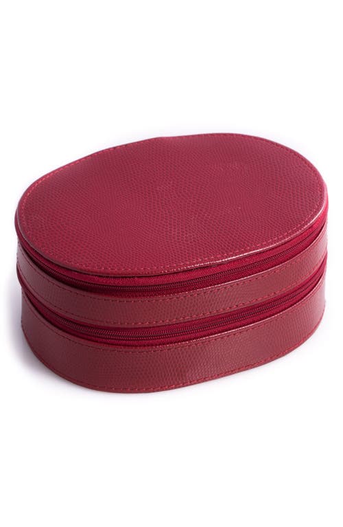 Leather Travel Jewelry Case in Red