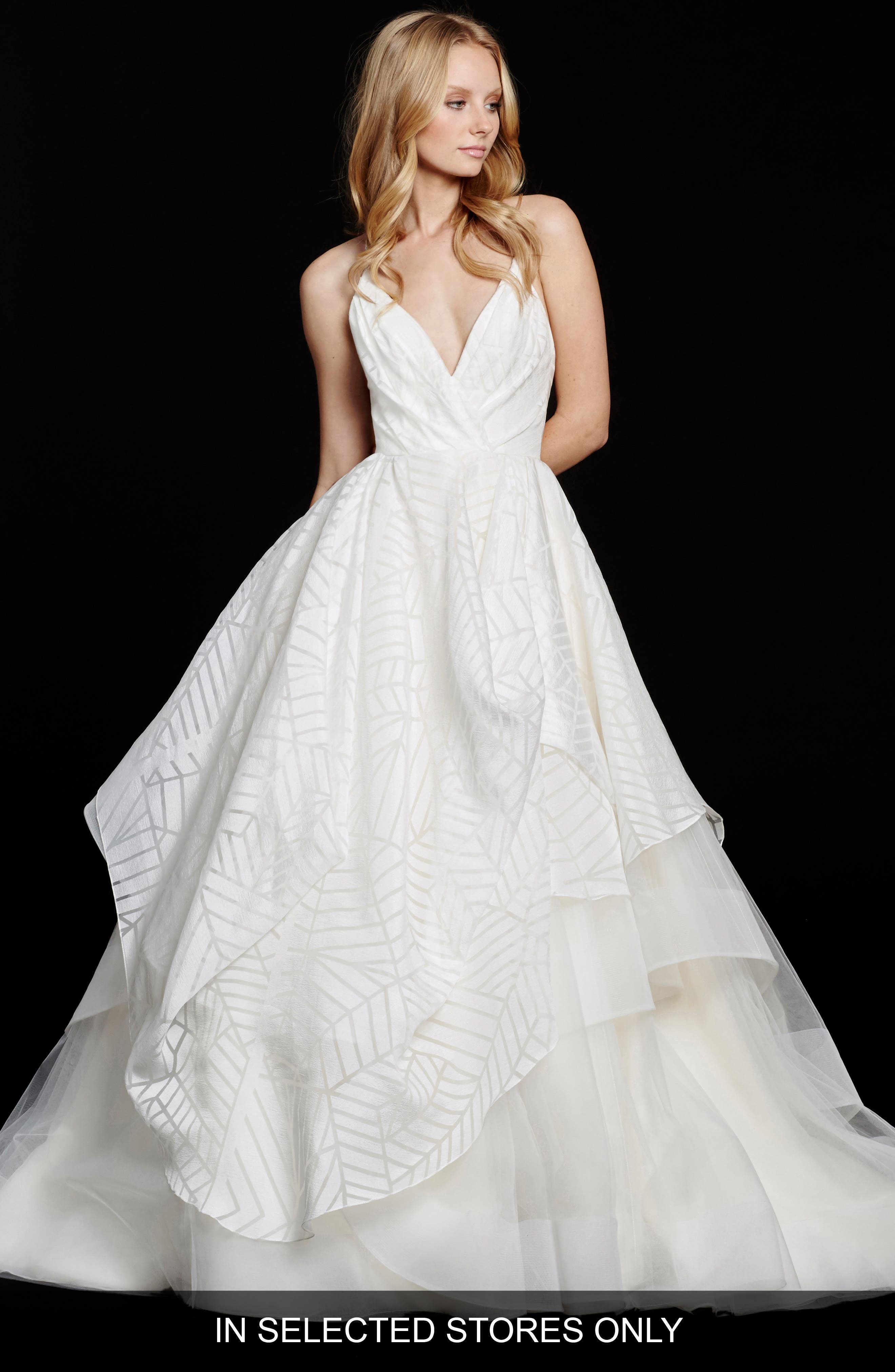 Hayley Paige Bahati Beaded Bodice Draped Organza & Tulle Ballgown