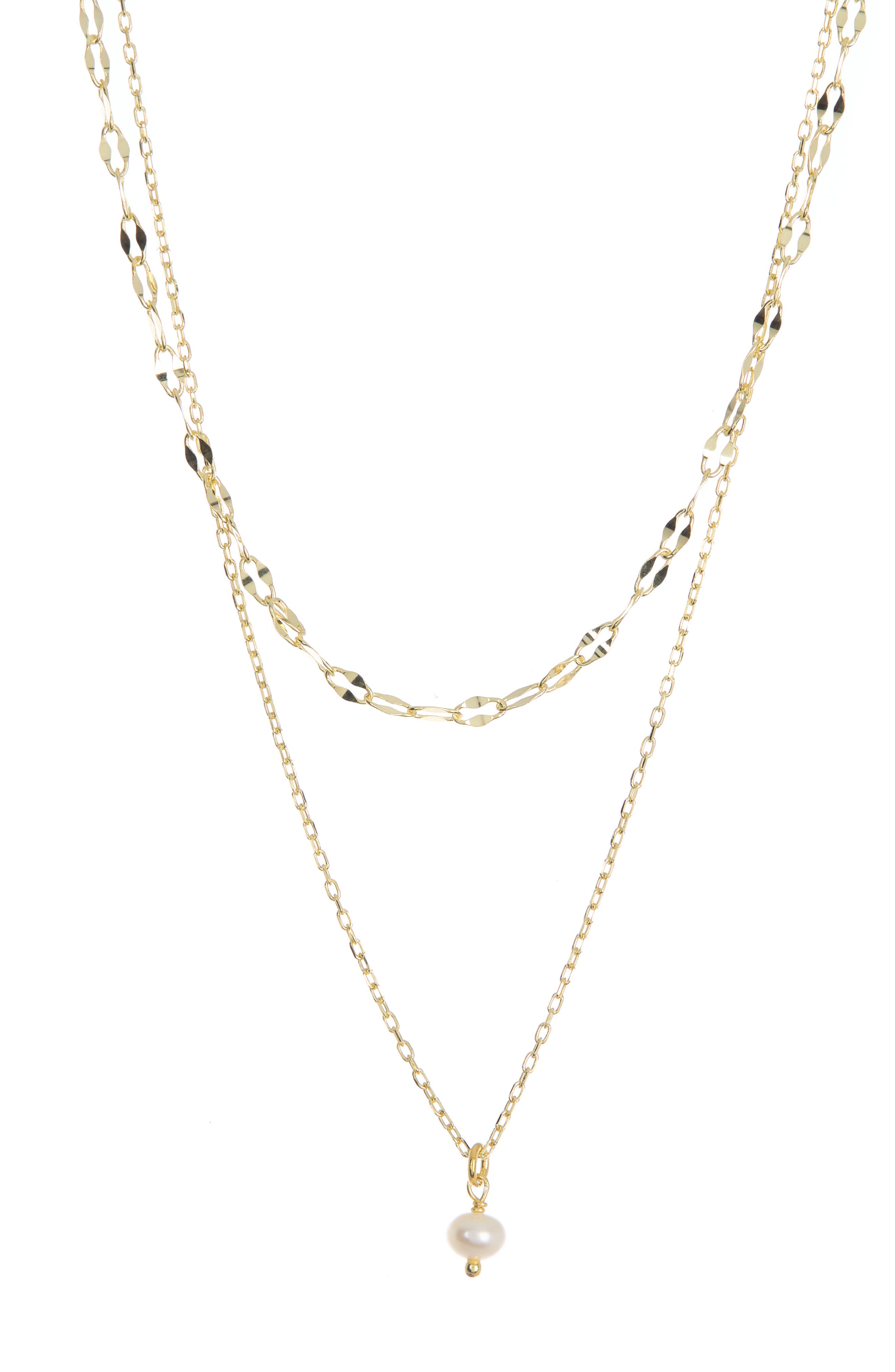 Argento Vivo Layered Freshwater Pearl Pendant Necklace In Gold