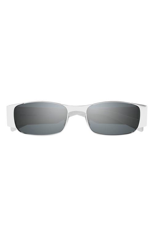 Shop Saint Laurent 54mm Rectangular Sunglasses In Silver