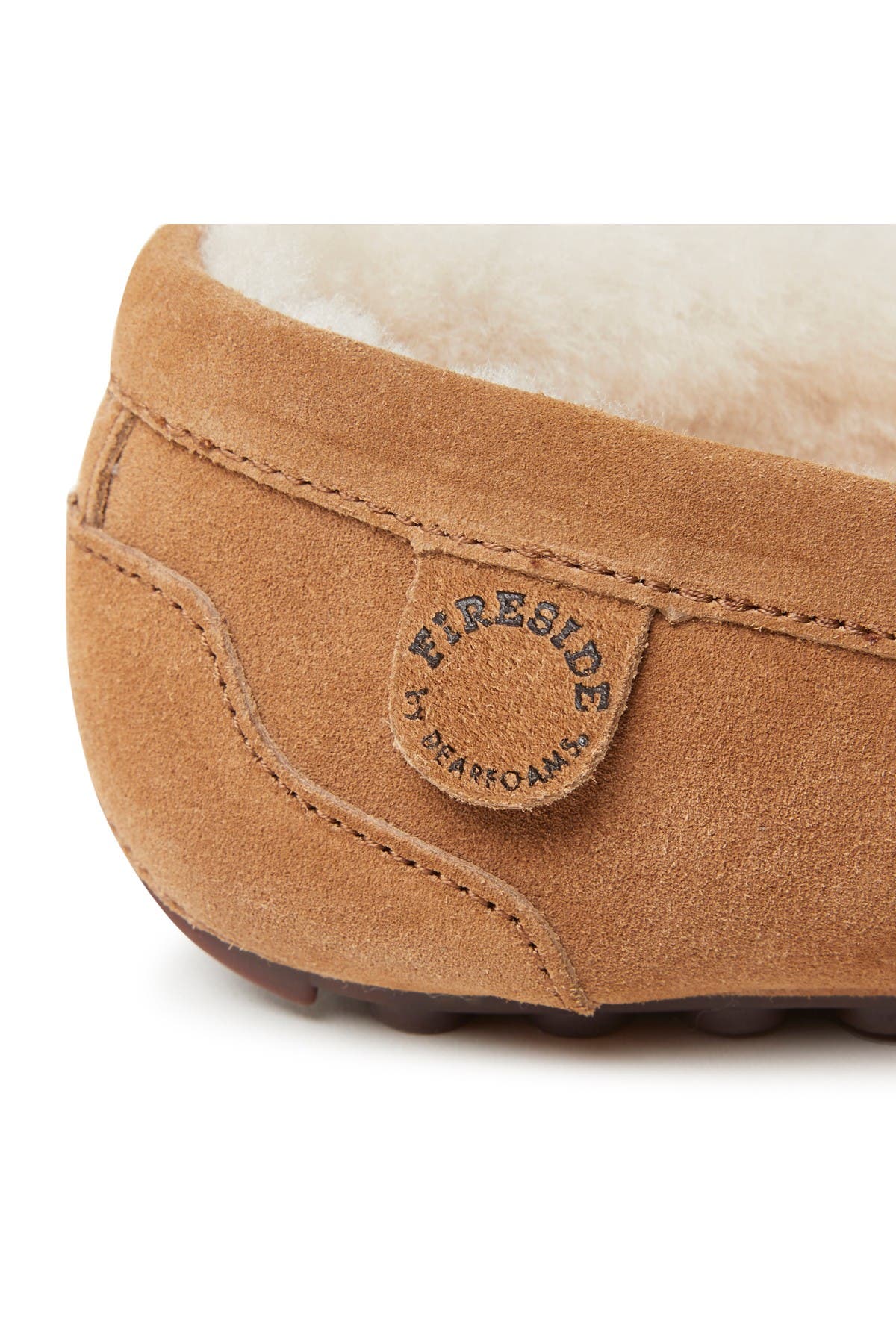dearfoams fireside melbourne genuine shearling lined moccasin slipper