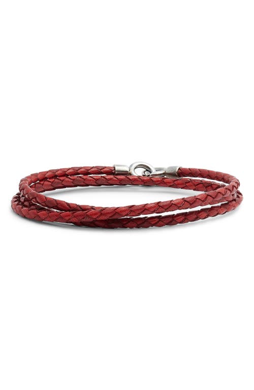 Braided Wrap Bracelet in Red