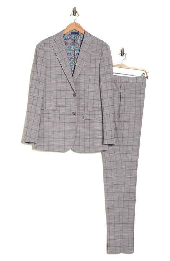 Shop English Laundry Plaid Trim Fit Two-piece Suit In Gray