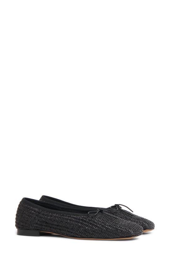 Shop Mansur Gavriel Square Toe Ballet Flat In Black