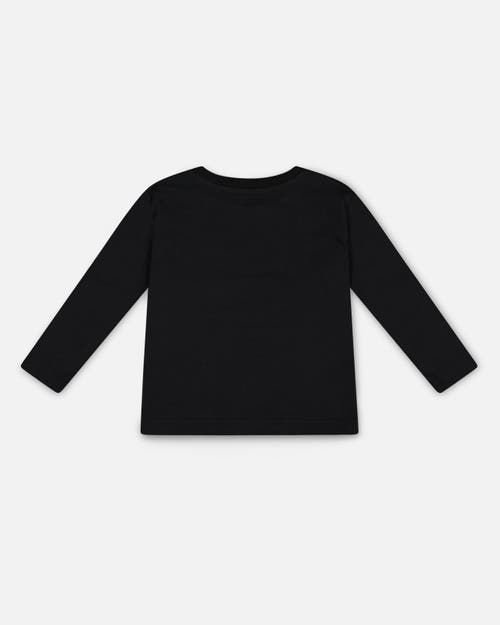 Shop Deux Par Deux Little Boy's Long Sleeve T-shirt With Print Black In Anthracite