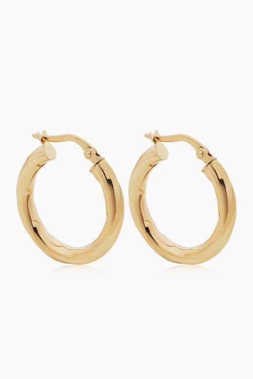 Oradina 14k Gold Goddess Midi Hoops Earrings In Yellow Gold