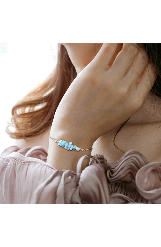 Delmar Beaded Bracelet In Aquamarine