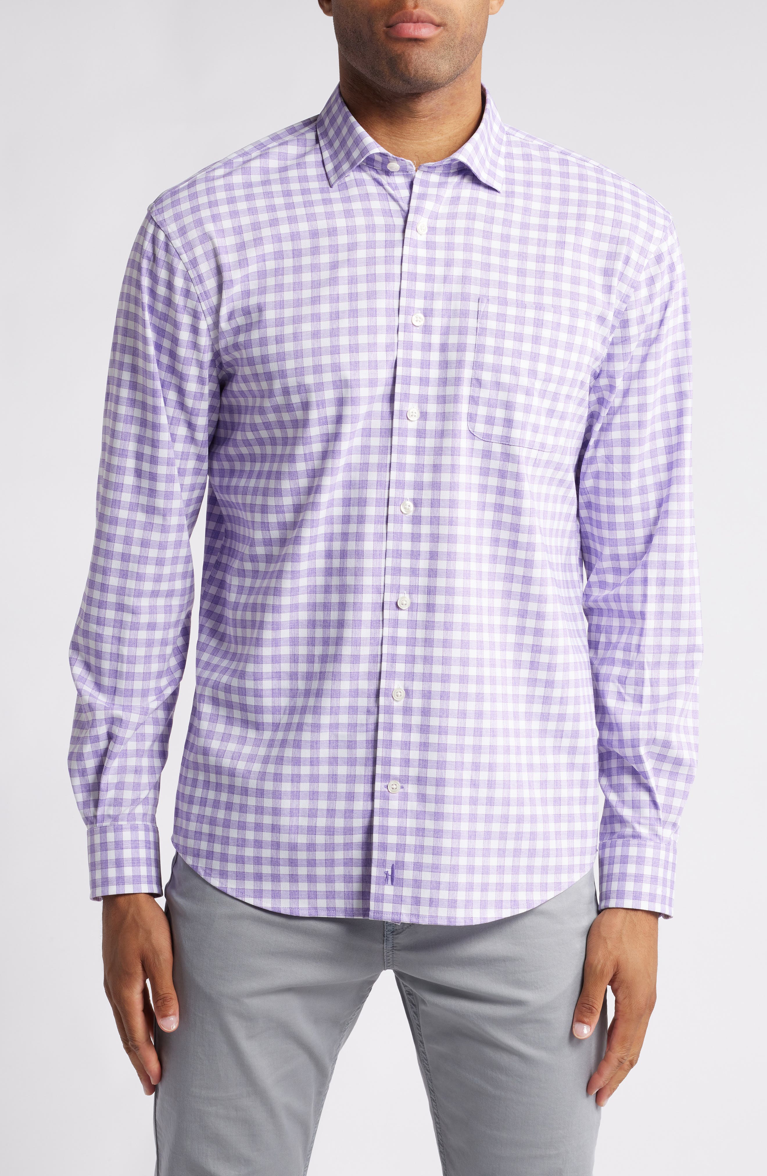 johnnie-O Allworth PREP-FORMANCE Check Button-Up Shirt in Cascade 