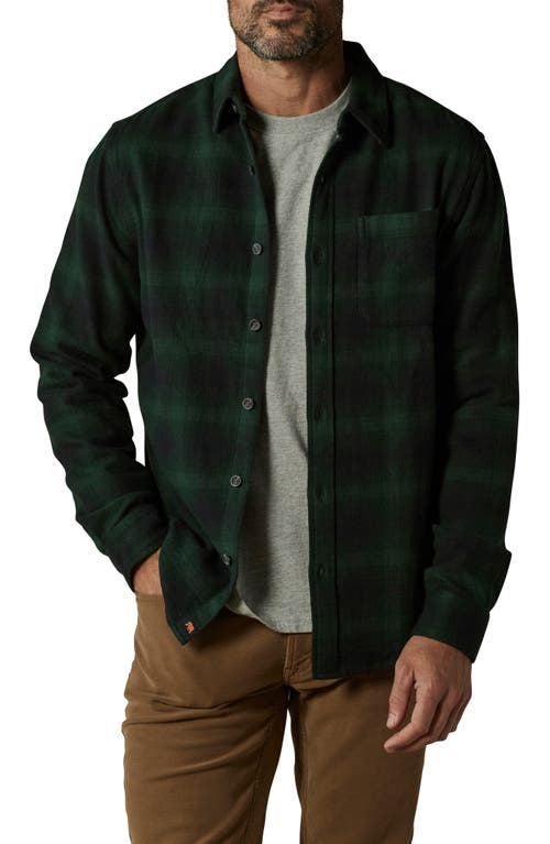 The Normal Brand Louis Heavyweight Flannel Overshirt In Evergreen Plaid