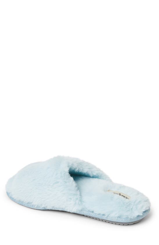 Dearfoams Novelty Faux Fur Bridal Slide In Blue