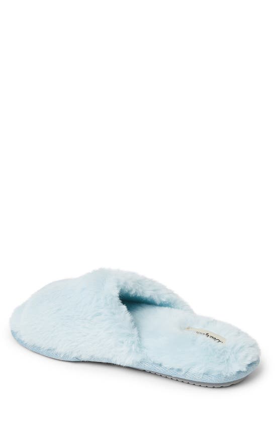 Shop Dearfoams Novelty Faux Fur Bridal Slide In Blue