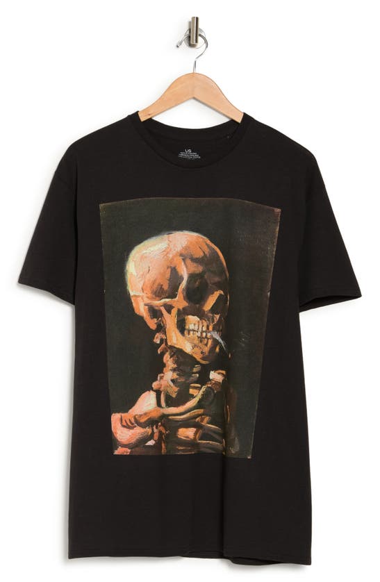 Shop Philcos Smoking Skull Graphic T-shirt In Black