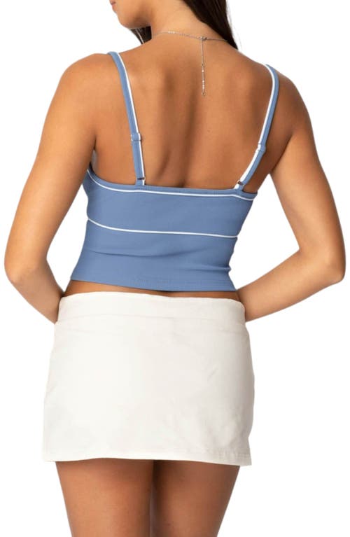 Shop Edikted Contrast Crop Camisole In Blue