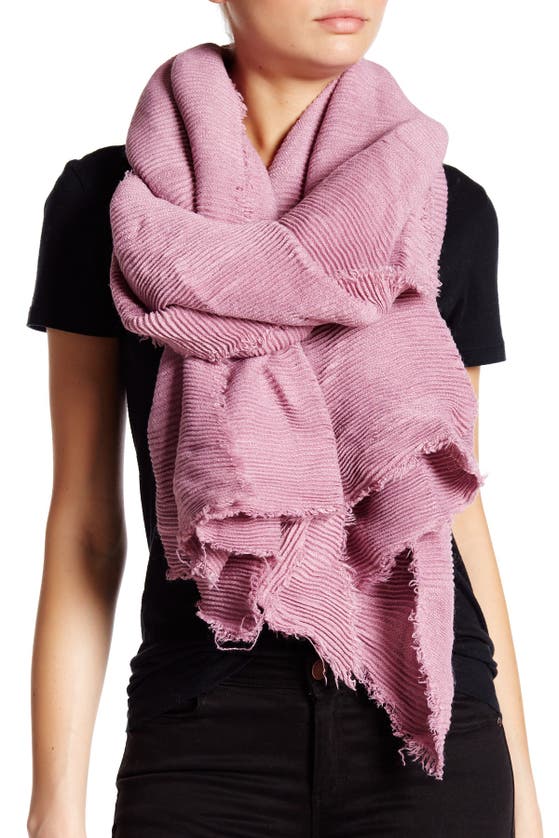 Modena Oversized Pleated Blanket Scarf In Pink