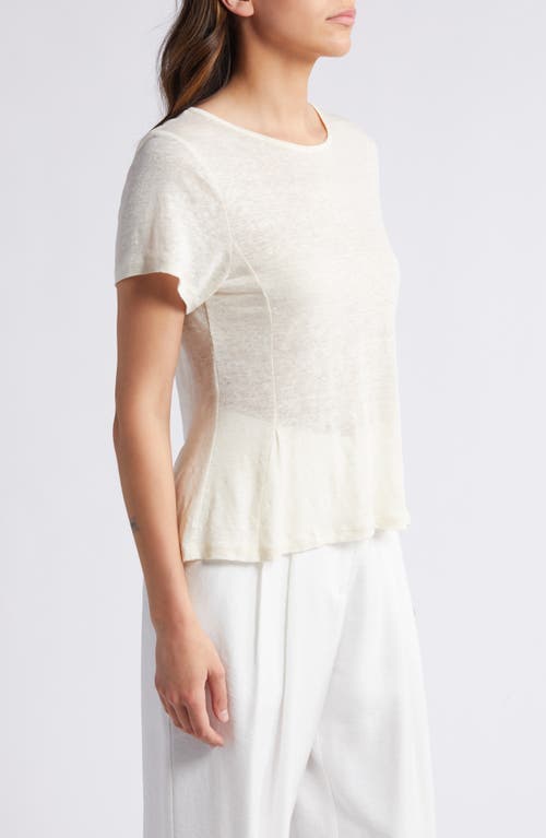 Shop Rue Sophie Anya Linen & Cotton T-shirt In Eggnog