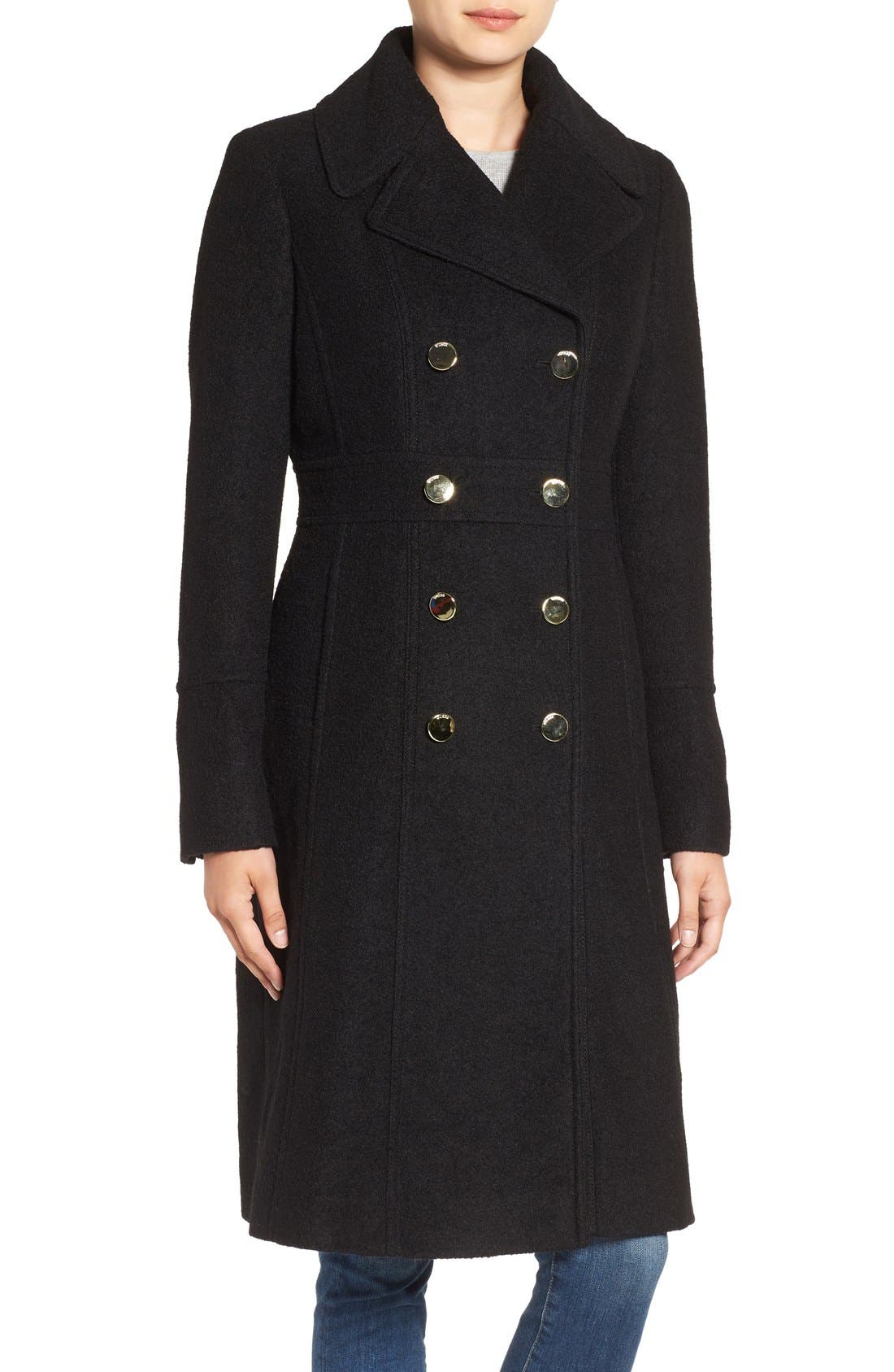 GUESS Fit & Flare Military Coat Nordstrom