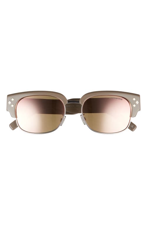 DIOR Diamond of the Maison 55mm Browline Sunglasses in Beige/Other /Brown Mirror