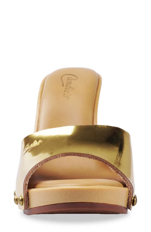 Shop Candies Candie's Antonellaomg Slide Sandal In Gold