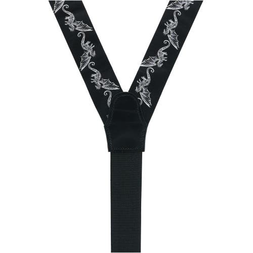 Shop Trafalgar Guardian Of Freedom  Dragon Silk Button End  Suspenders In Black