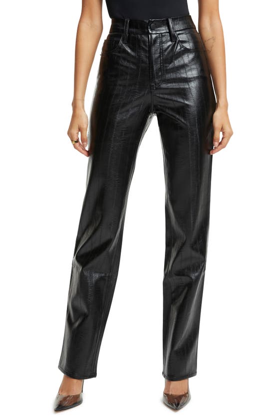 GOOD AMERICAN GOOD ICON FAUX LEATHER STRAIGHT LEG PANTS