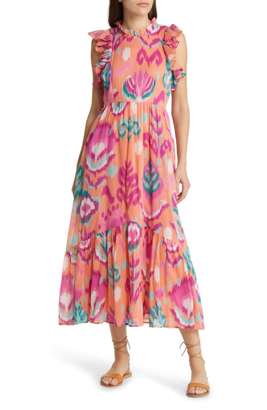 Banjanan Hannah Print Ruffle Maxi Dress In Floral Spice