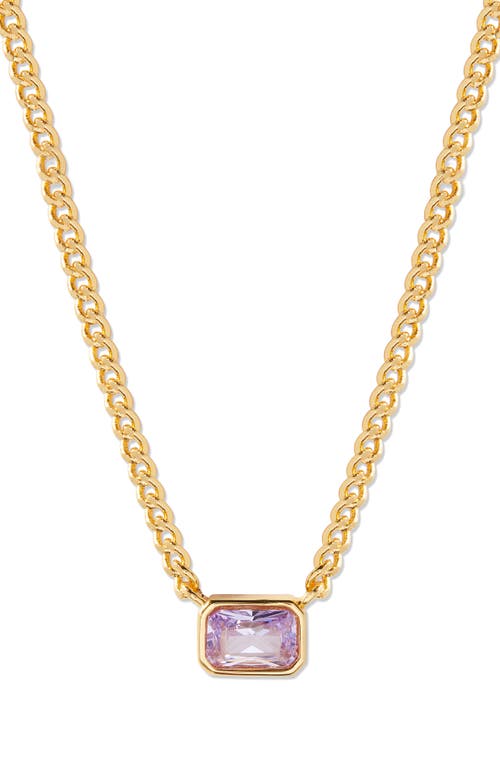 Jane Birthstone Pendant Necklace in Gold - June