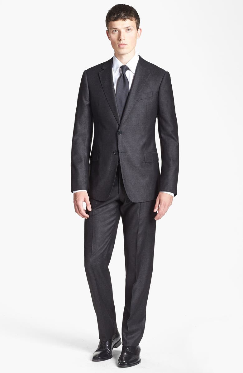 Armani Collezioni 'Sartorial' Charcoal Shadow Stripe Wool Suit | Nordstrom