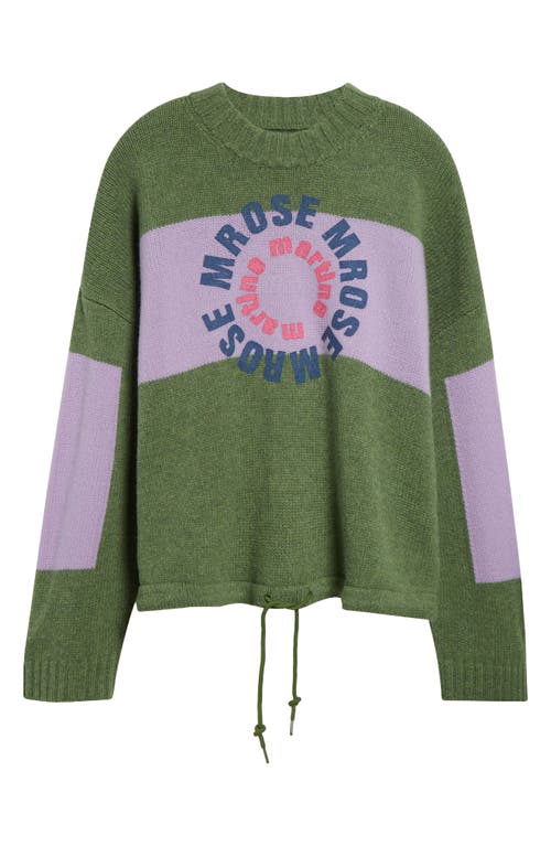 Shop Martine Rose Circle Logo Lambswool Graphic Sweater In Green