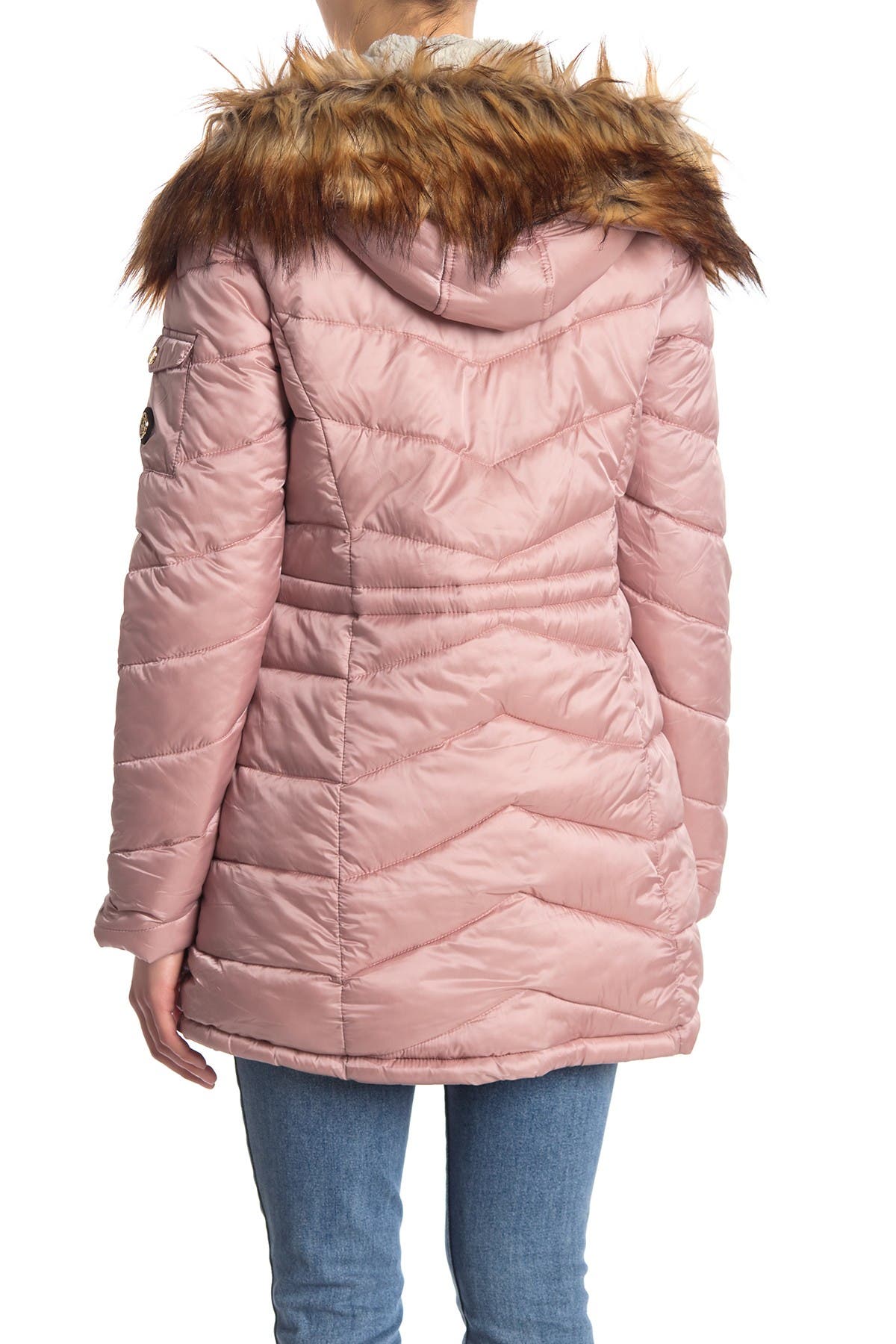 jessica simpson cozy faux fur lined hooded jacket