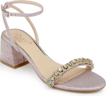 Jewel Badgley Mischka Odonna Embellished Ankle Strap Sandal (Women ...