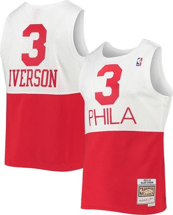 Men s Mitchell Ness Allen Iverson White Philadelphia 76ers Hardwood Classics Swingman Jersey