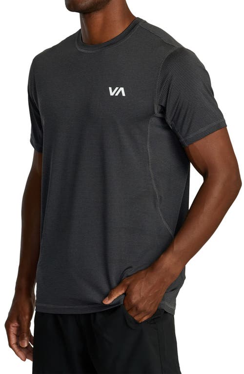 Shop Rvca Sport Vent Stripe Performance Graphic T-shirt In Black Stripe