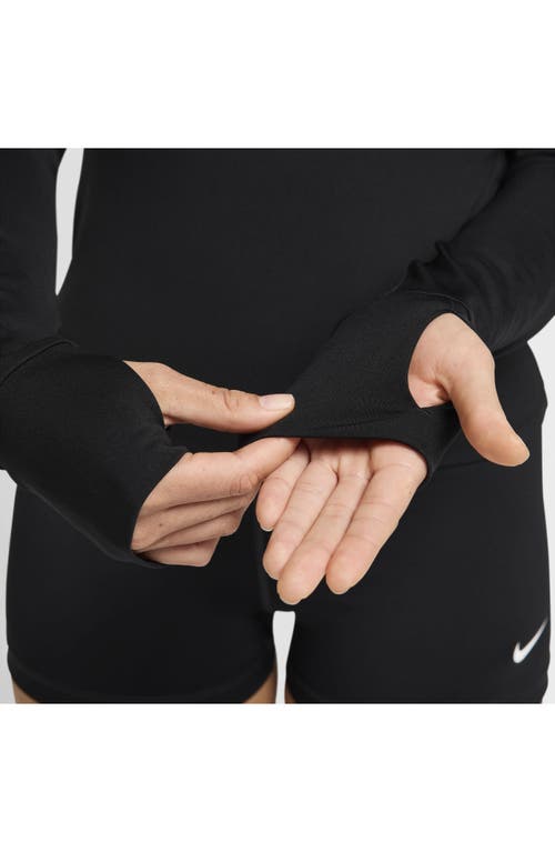 Nike Women's Pro Dri-fit Long-sleeve Top In Black/white
