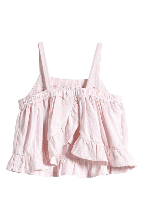 Shop Nordstrom Kids' Apron Linen Blend Top In Pink Lotus Mix Stripe