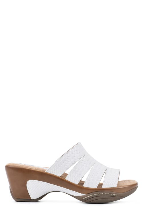 Shop White Mountain Footwear White Mountain Valora Wedge Sandal In White/woven