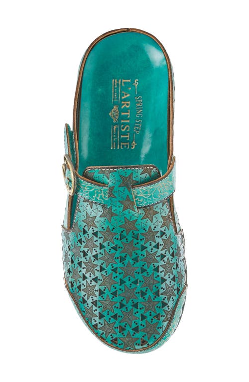 Shop L'artiste By Spring Step Popcorn Embossed Clog In Turquoise