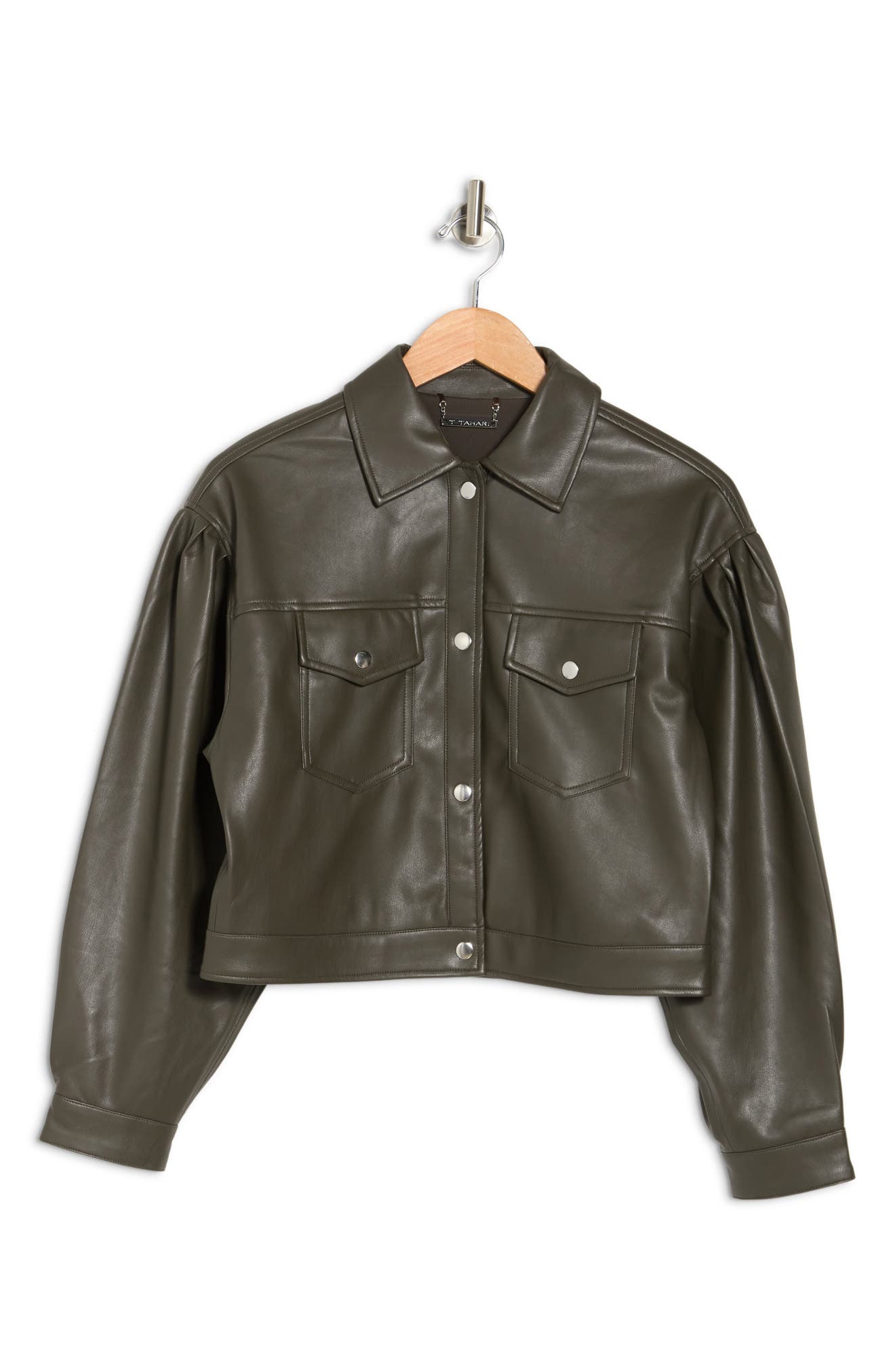 tahari leather jacket