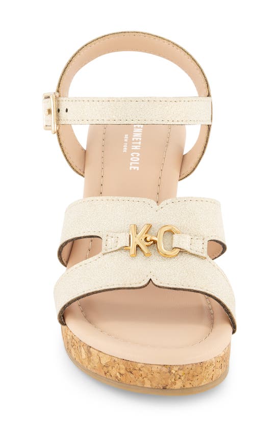 Shop Kenneth Cole Kids' Anastasia Wedge Sandal In Soft Gold