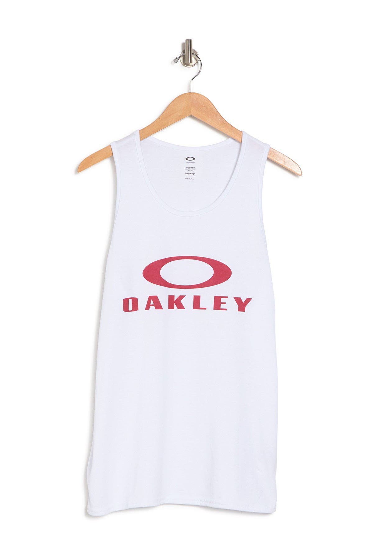 Oakley Bark Logo Print Tank In White