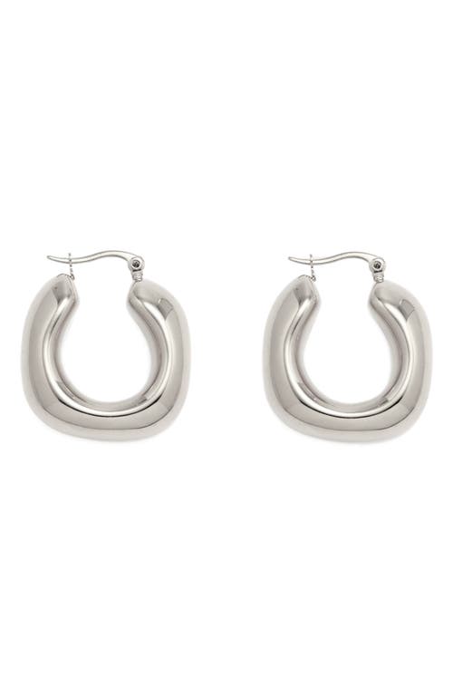 Shop Petit Moments Chunky Hoop Earrings In Silver