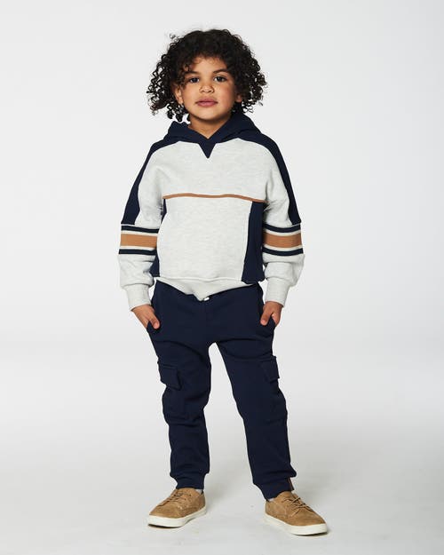 Shop Deux Par Deux Little Boy's Fleece Sweatpants With Cargo Pockets Navy In Peacoat