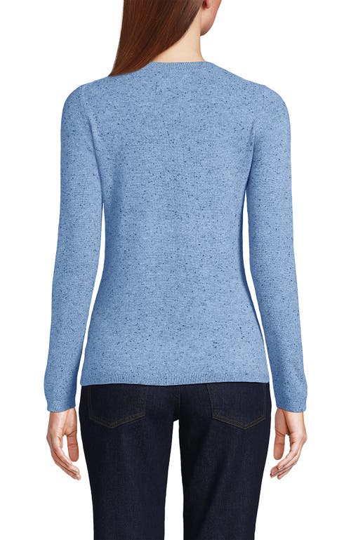 Shop Lands' End Cashmere Sweater In Cloudy Blue Heather Donegal