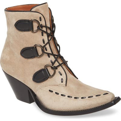 Coach Lace-Up Western Bootie- Beige