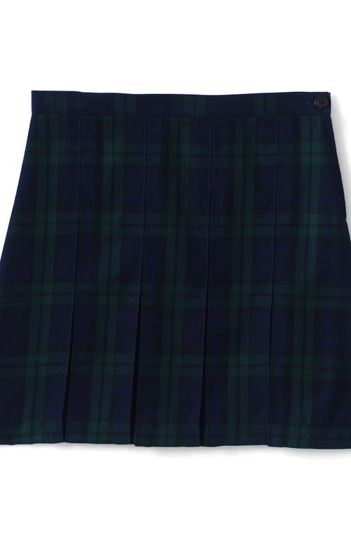 LANDS' END LANDS' END SCHOOL UNIFORM GIRLS PLAID BOX PLEAT SKIRT TOP OF THE KNEE