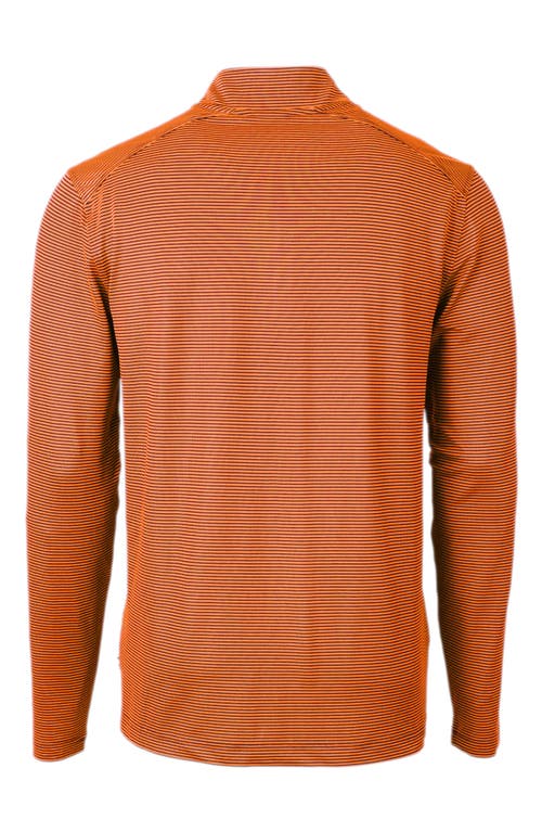 Shop Cutter & Buck Virtue Piqué Quarter Zip Pullover In College Orange/navy Blue