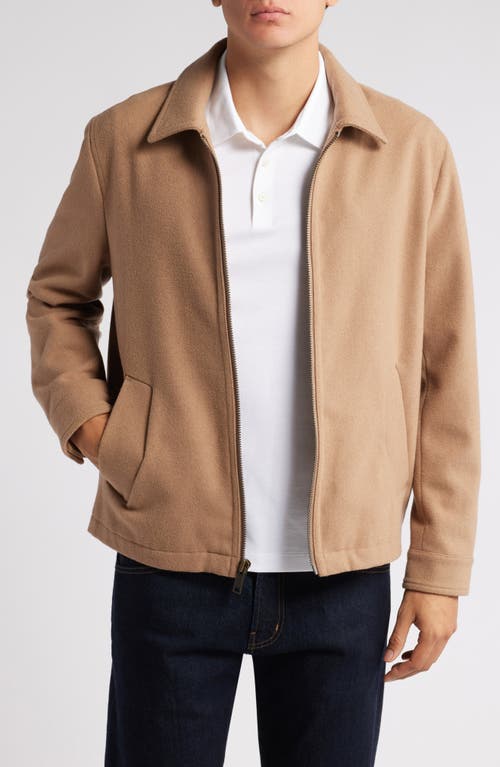 Shop Nordstrom Bouclé Zip Jacket In Tan Burro