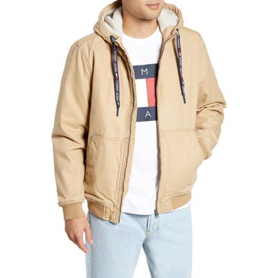 Tommy Jeans Tjm Fleece Lined Hooded Jacket, Brown